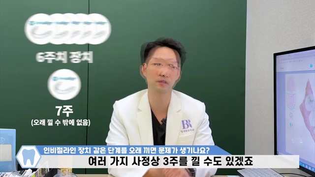 투명교정 인비절라인 장치 한 단계를 오래 끼면 생기는 단점